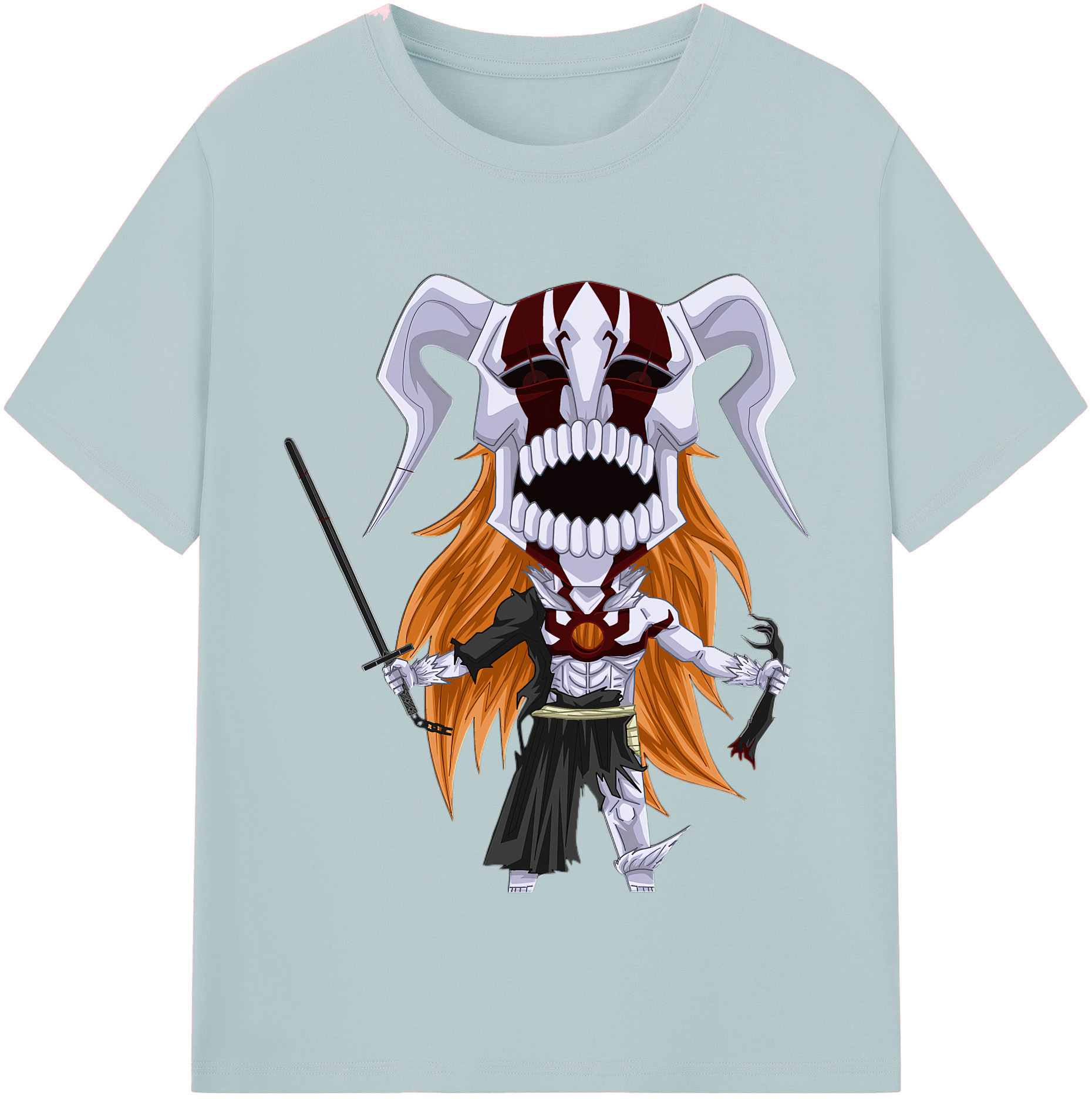 （画像用） ブリーチ 黒崎一護（くろさき いちご）BLEACH Kurosaki Ichigo 綿100％半袖Tシャツ（フロントプリント）